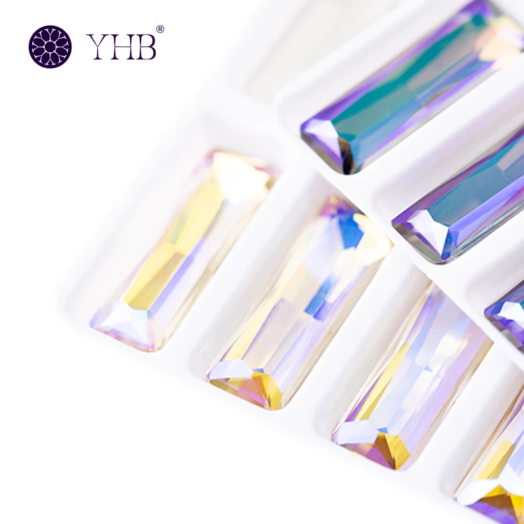 YHB fancy cut loose crystals point back flat top rhinestones bulk for heat transfer applique and garment decoration