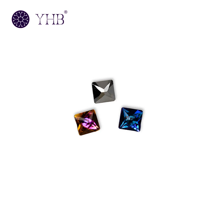 YHB Factory Bulk H3233 Square Point 4 Cut Pointback Crystals Fancy Rhinestones Assorted Colors